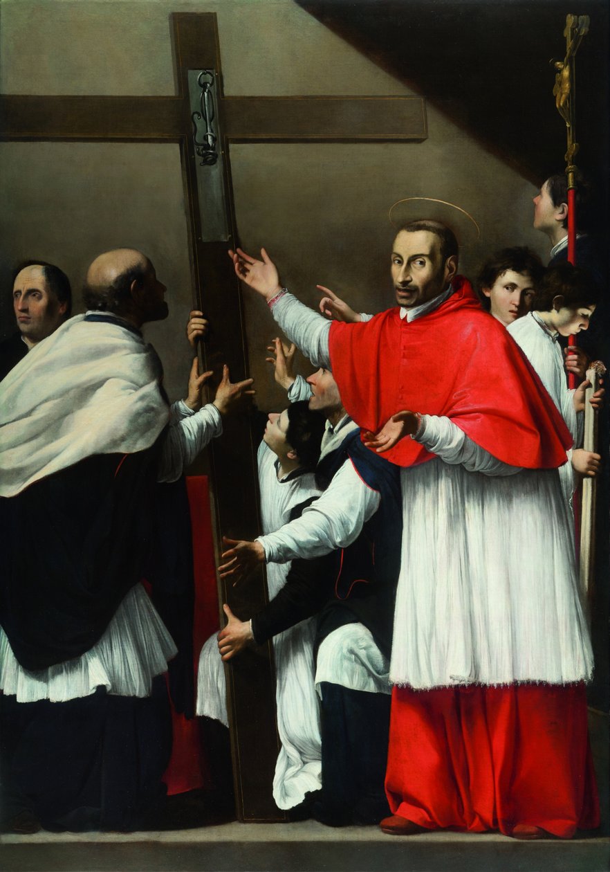 Povýšení svatého hřebu se svatým Karlem Boromejským od Carlo Saraceni