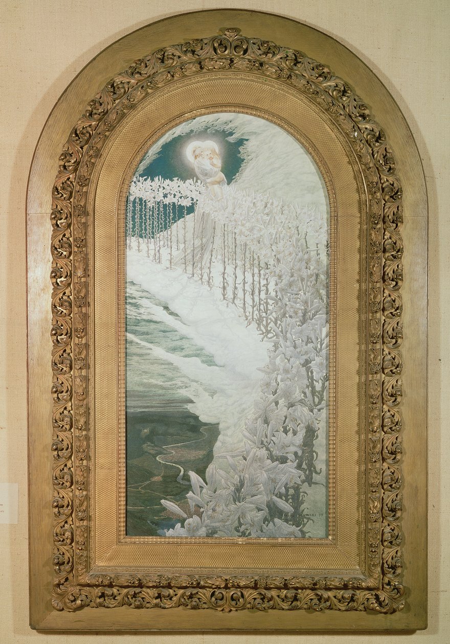 Panna lilií, 1899 od Carlos Schwabe