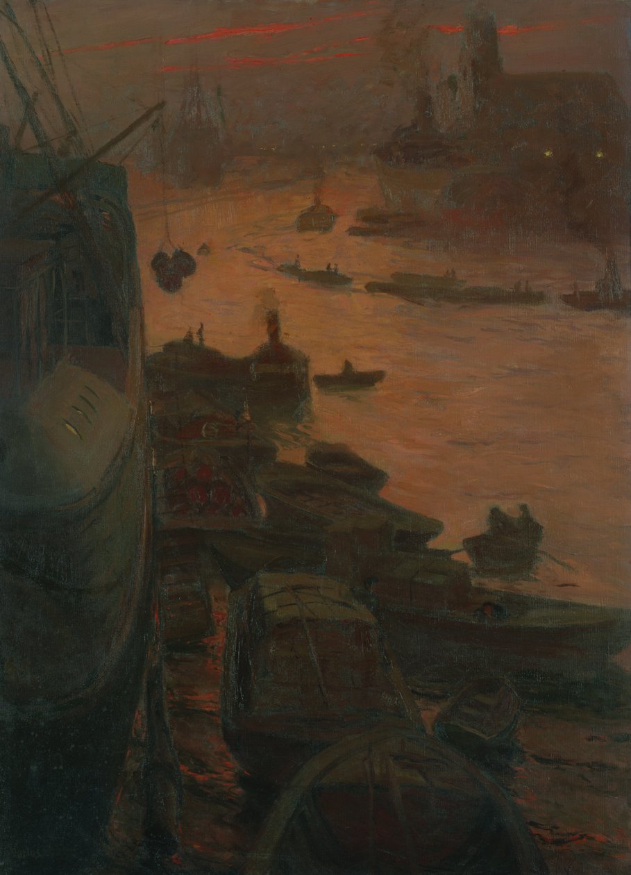 Hamburg Harbour u Emperors Quay, 1911 od Carlos Grethe