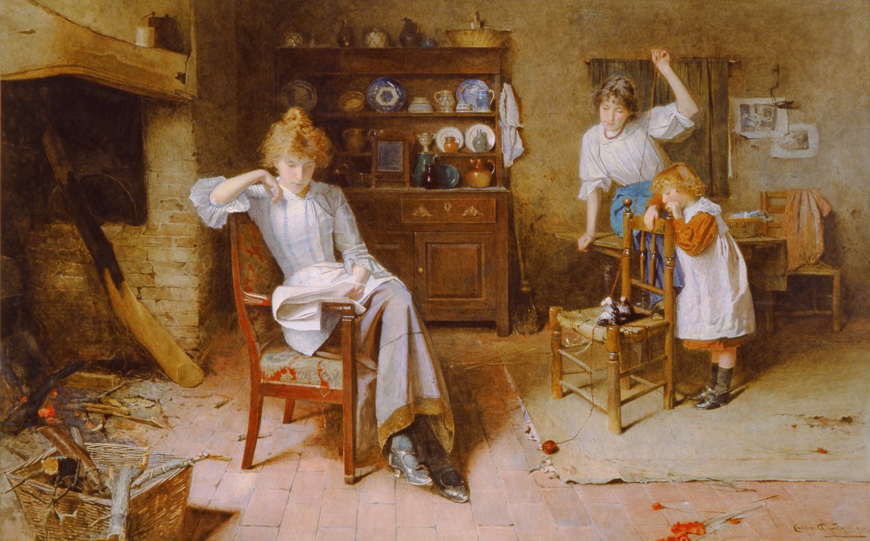 Idle Moments (akvarel na papíře) od Carlton Alfred Smith