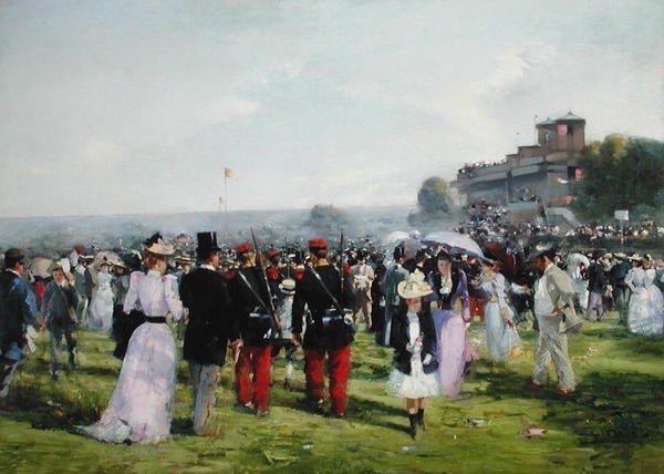Konec závodů v Auteuil, kolem roku 1893 (olej na plátně) od Carlton Alfred Smith
