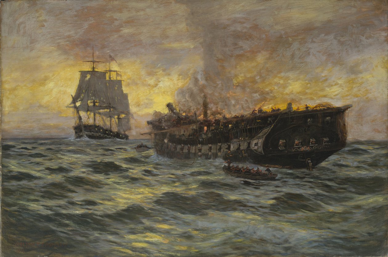 Zapojení mezi U.S. Fregate Constitution a H.M.S. Java, 1897 od Carlton Theodore Chapman