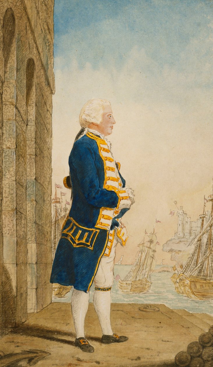 Vévoda z Yorku na nábřeží v uniformě vlajkového důstojníka, 1768 od Carmontelle
