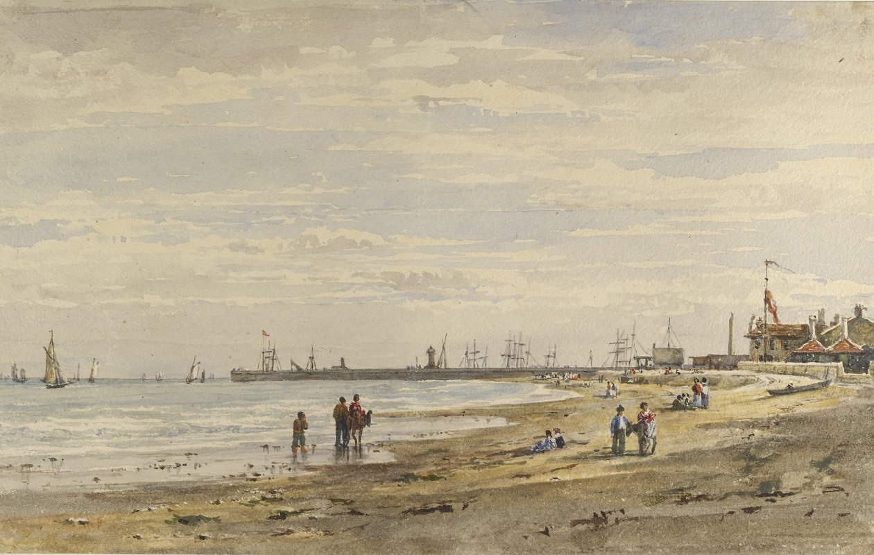 Ramsgate Pier, srpen 1838 (akvarel na papíře) od Caroline Davidson