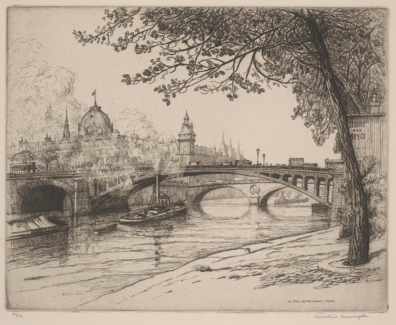 Most Notre Dame, Paříž od Caroline Armington
