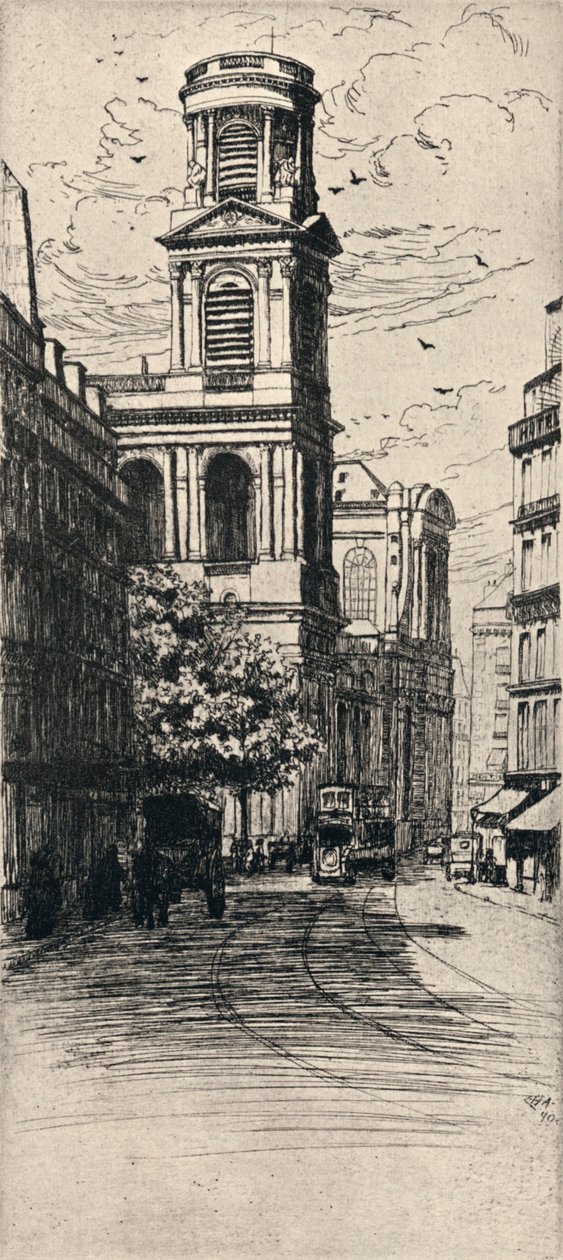 Kostel sv Sulpice, 1915 od Caroline Helena Armington
