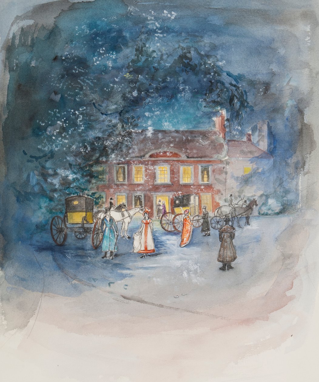 A zazvonil zvonek a promluvilo se o kočárech, 2010 (pastel & wc na papíře) od Caroline Hervey Bathurst