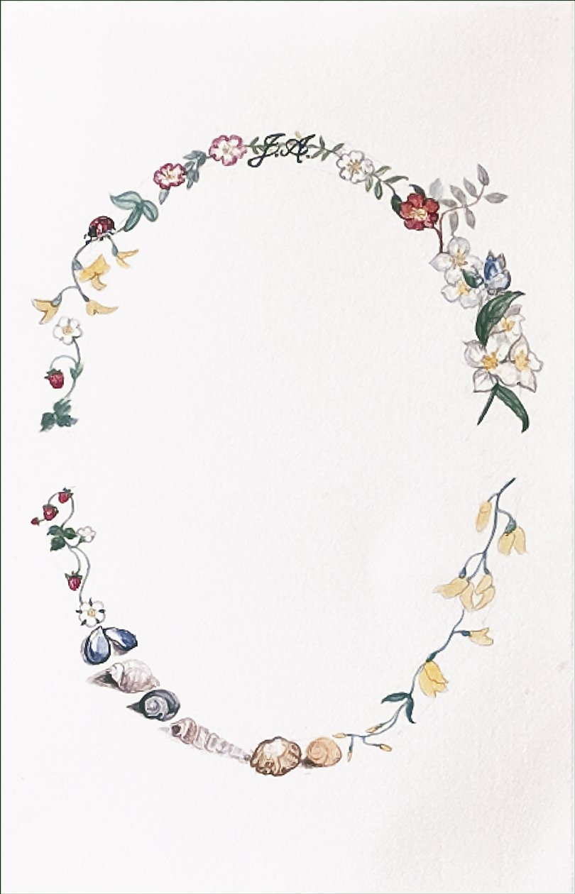 Jane Austen Garland, 2008 (wc a tužka na papíře) od Caroline Hervey Bathurst