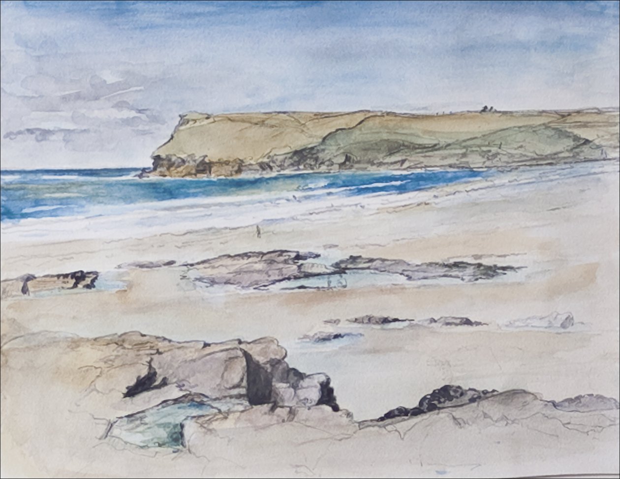 Polzeath a Pentire Head, 2007 (wc na papíře) od Caroline Hervey Bathurst