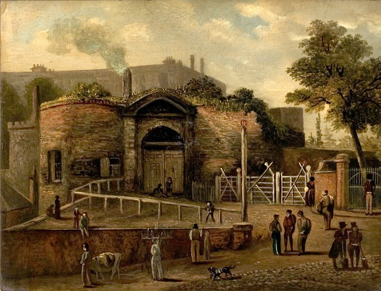 Pohled na Castle Gateway, Nottingham (olej na palubě) od Caroline Mary Price