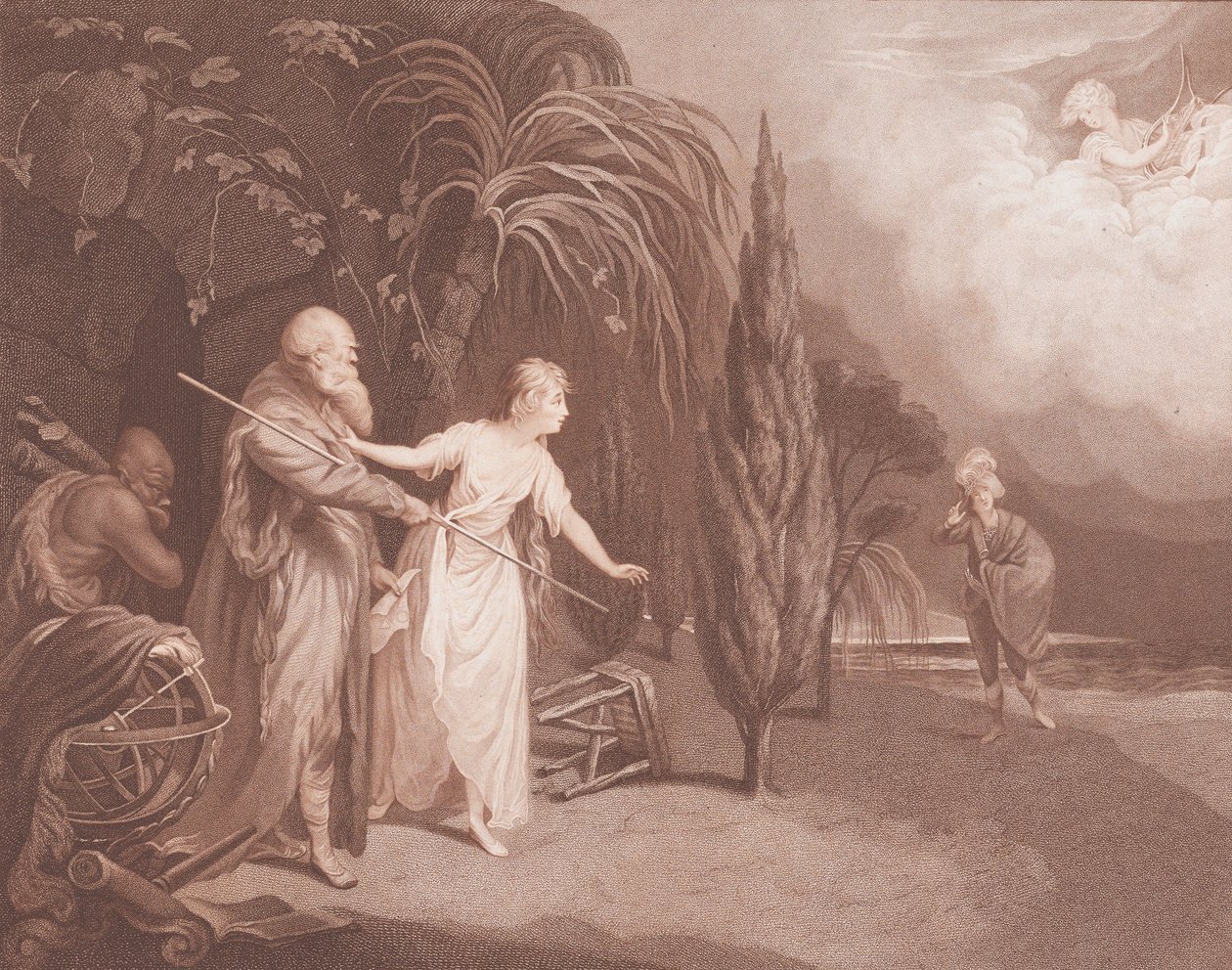 Miranda Shakespeare, Bouře, dějství 1, scéna 2, 1784. od Caroline Watson