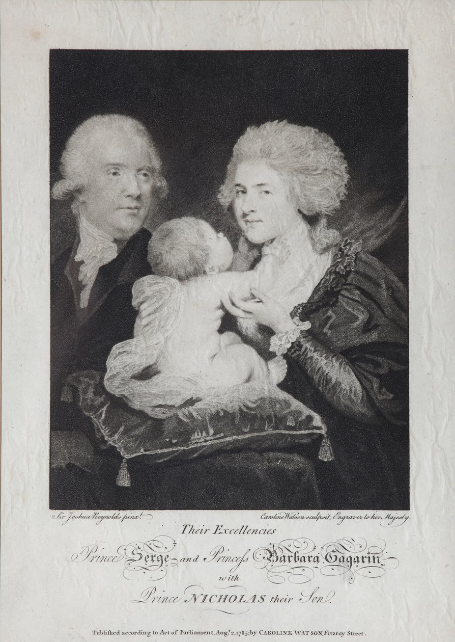 Portrét hraběte Sergeje Sergejeviče Gagarina 1745-1798 a hraběnky Varvara Nikolaevna Gagarina 1 od Caroline Watson