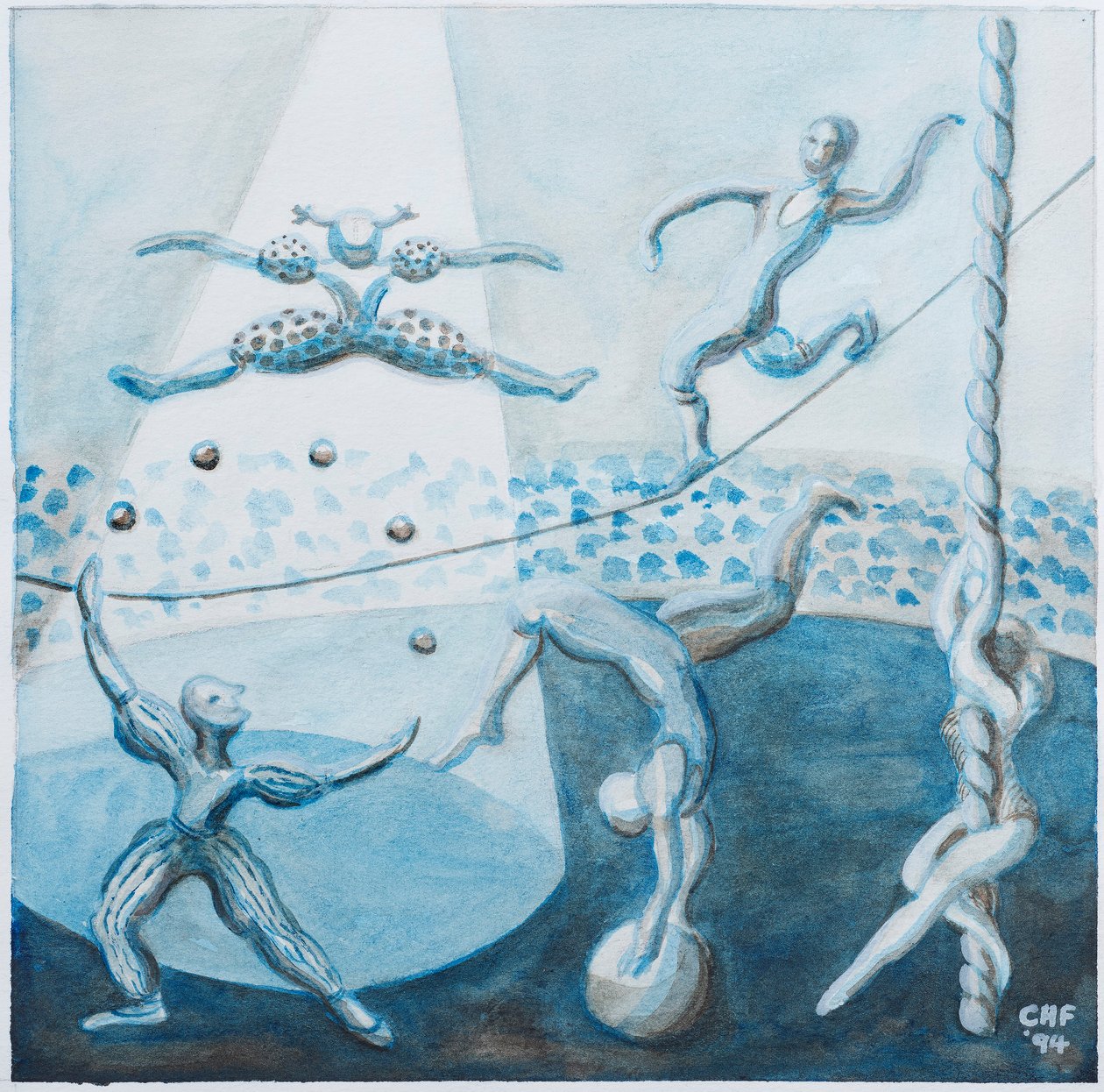 Cirkusová scéna II, 1994 (akvarel na papíře) od Carolyn Hubbard Ford