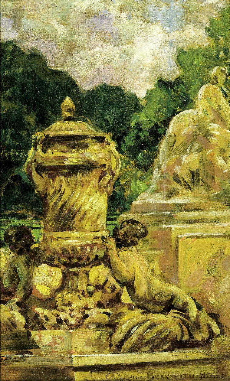Zahrada fontán v Nimes, Francie, 1911. od Carroll Beckwith