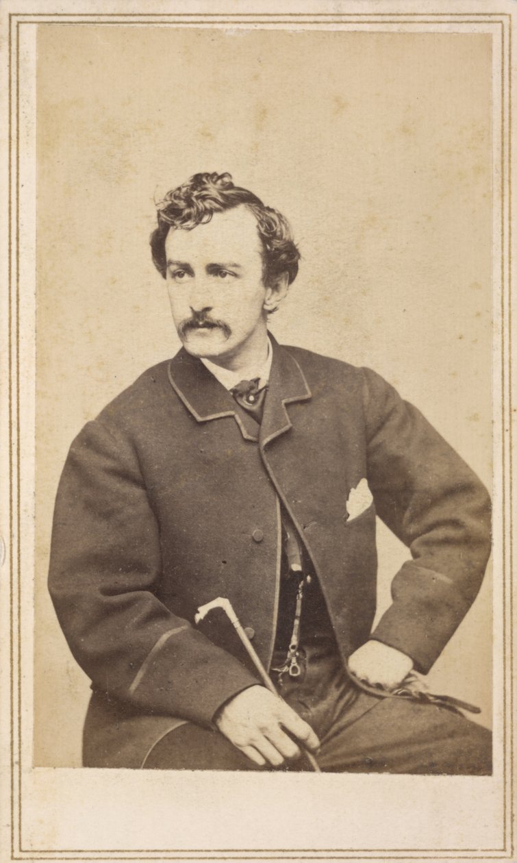 Carte de visite of John Wilkes Booth, 1862 (tisk alba na kartě) od Case and Co. Silsbee