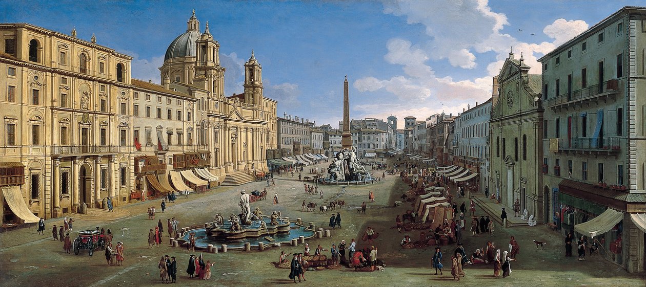 Piazza Navona, Řím od Gaspar van Wittel
