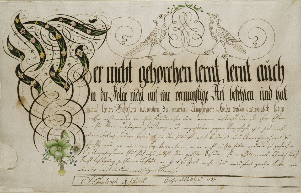 List alba, 1789 (pero a wc na papíře) od Caspar David Friedrich