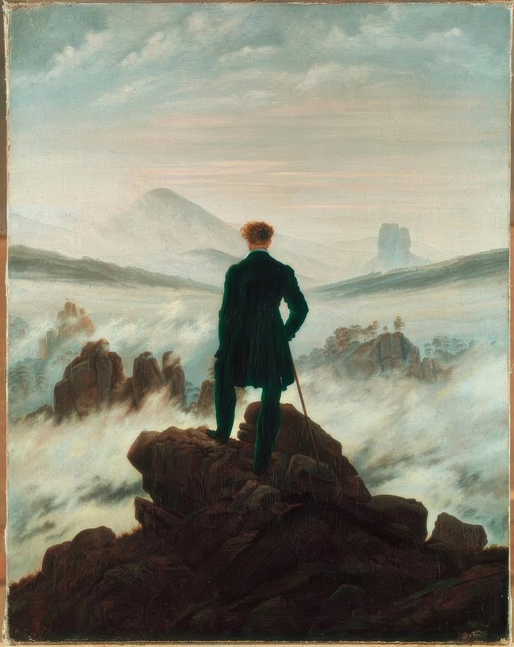 Tulák nad Nebelským mořem od Caspar David Friedrich