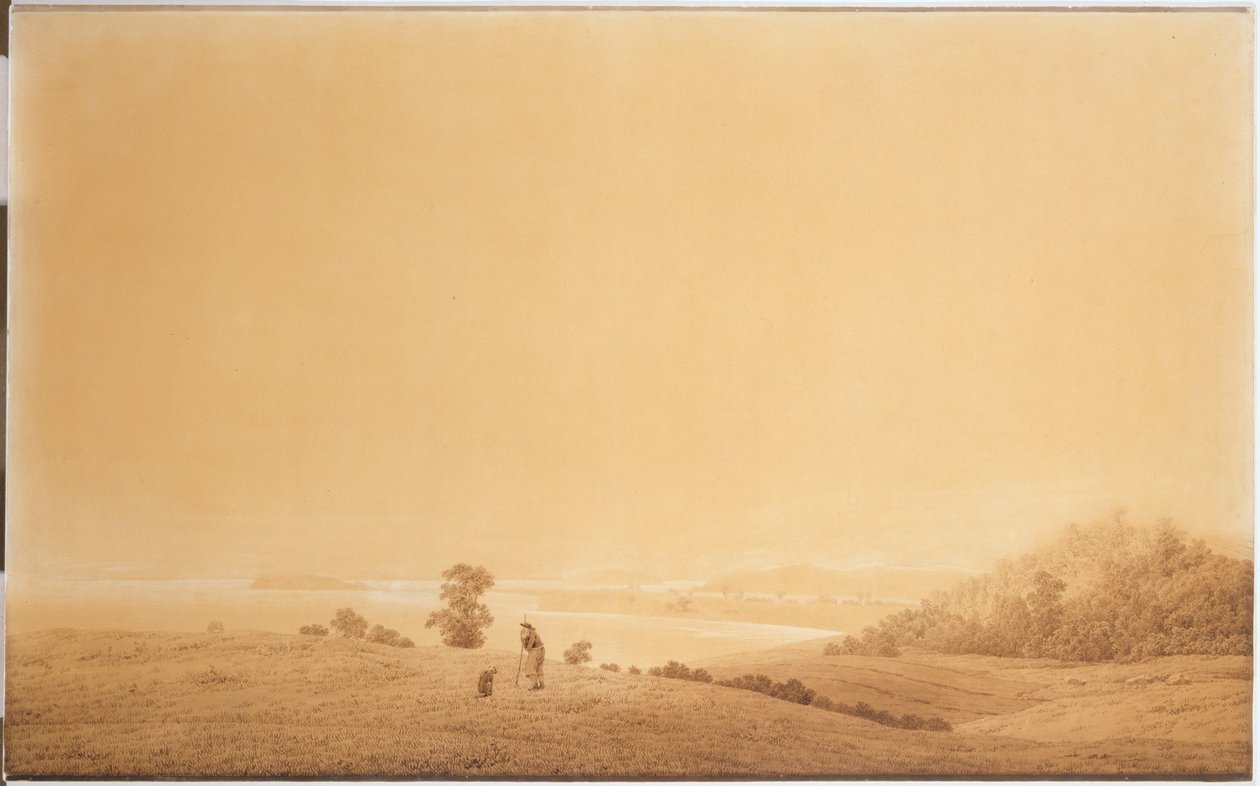 Východní pobřeží ostrova Rujána s ovčáky od Caspar David Friedrich