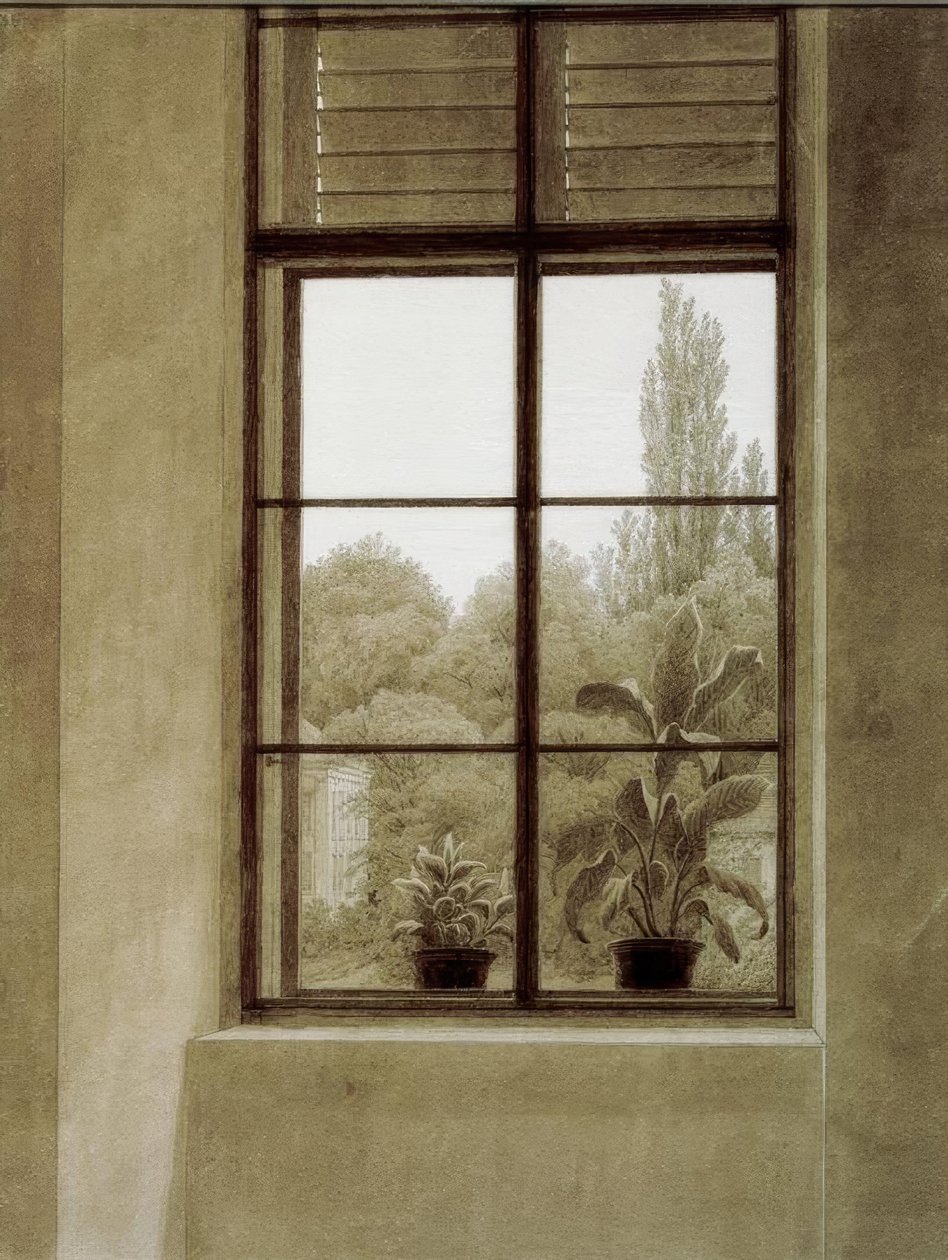 Okno s parkovištěm od Caspar David Friedrich