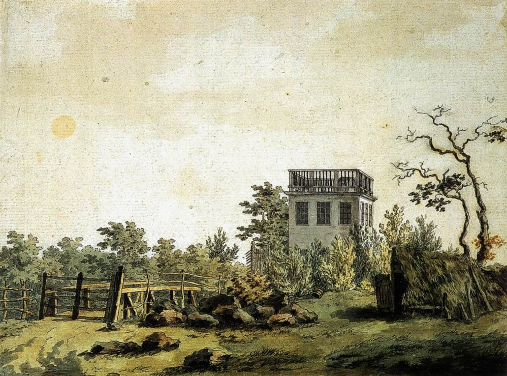 Krajina s pavilonem od Caspar David Friedrich
