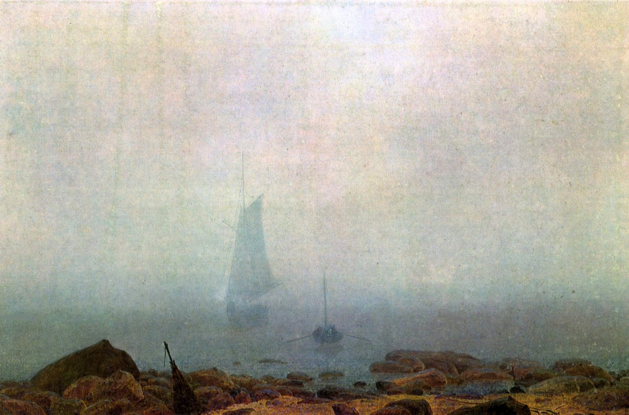 Mořská pláž v mlze od Caspar David Friedrich