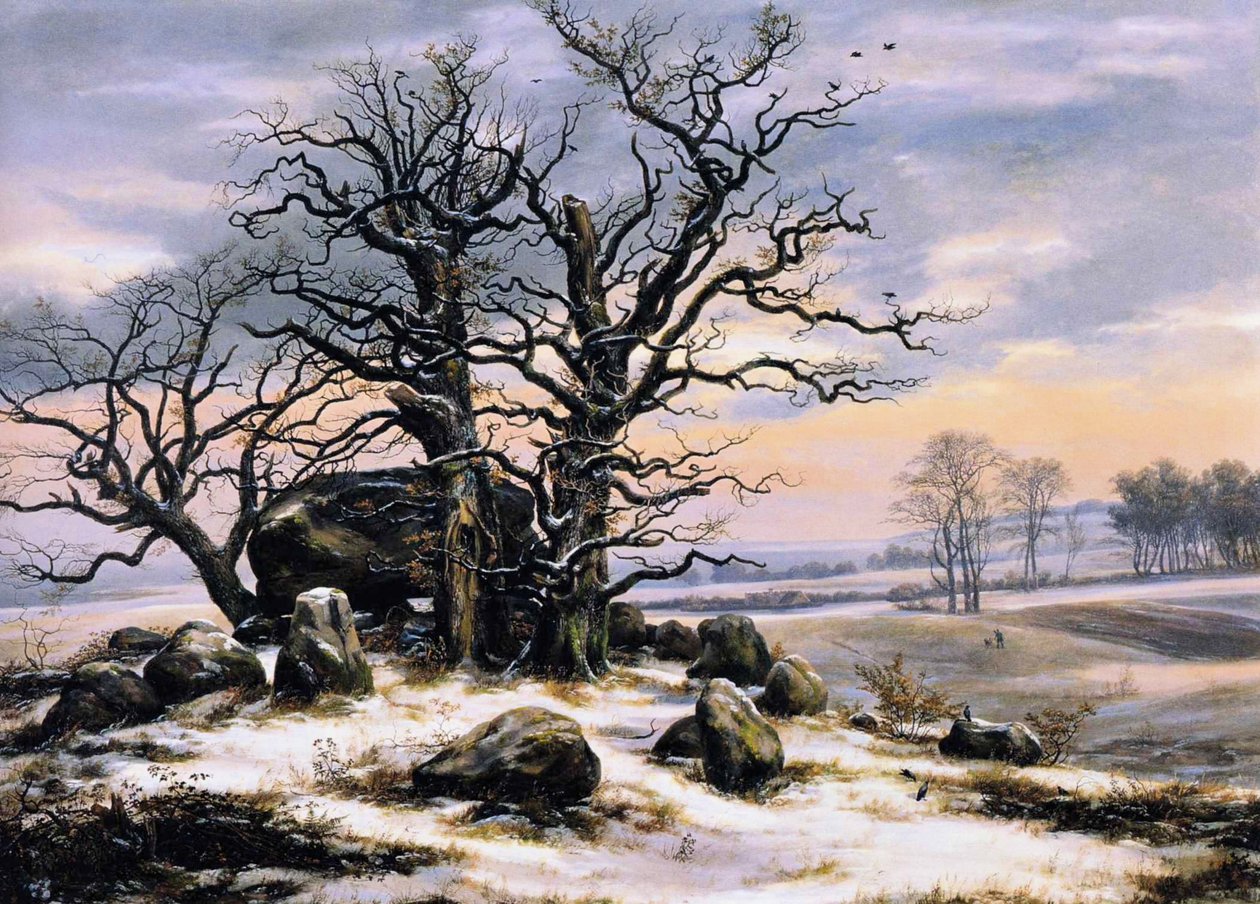 Megalithský hrob v zimě od Caspar David Friedrich