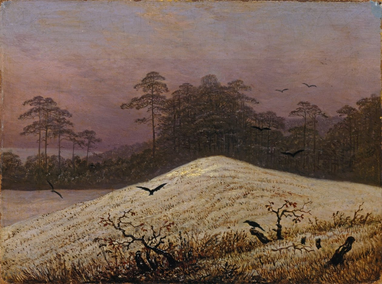 Sněžný kopec s havrany od Caspar David Friedrich