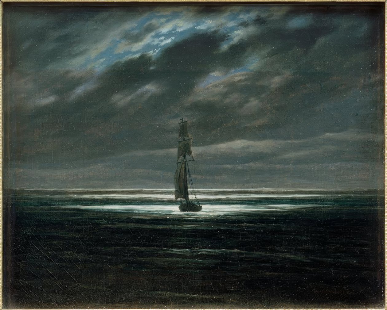 Krajina v měsíčním světle na moři od Caspar David Friedrich