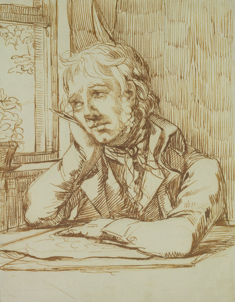 Autoportrét (tužka a pero na papíře) od Caspar David Friedrich