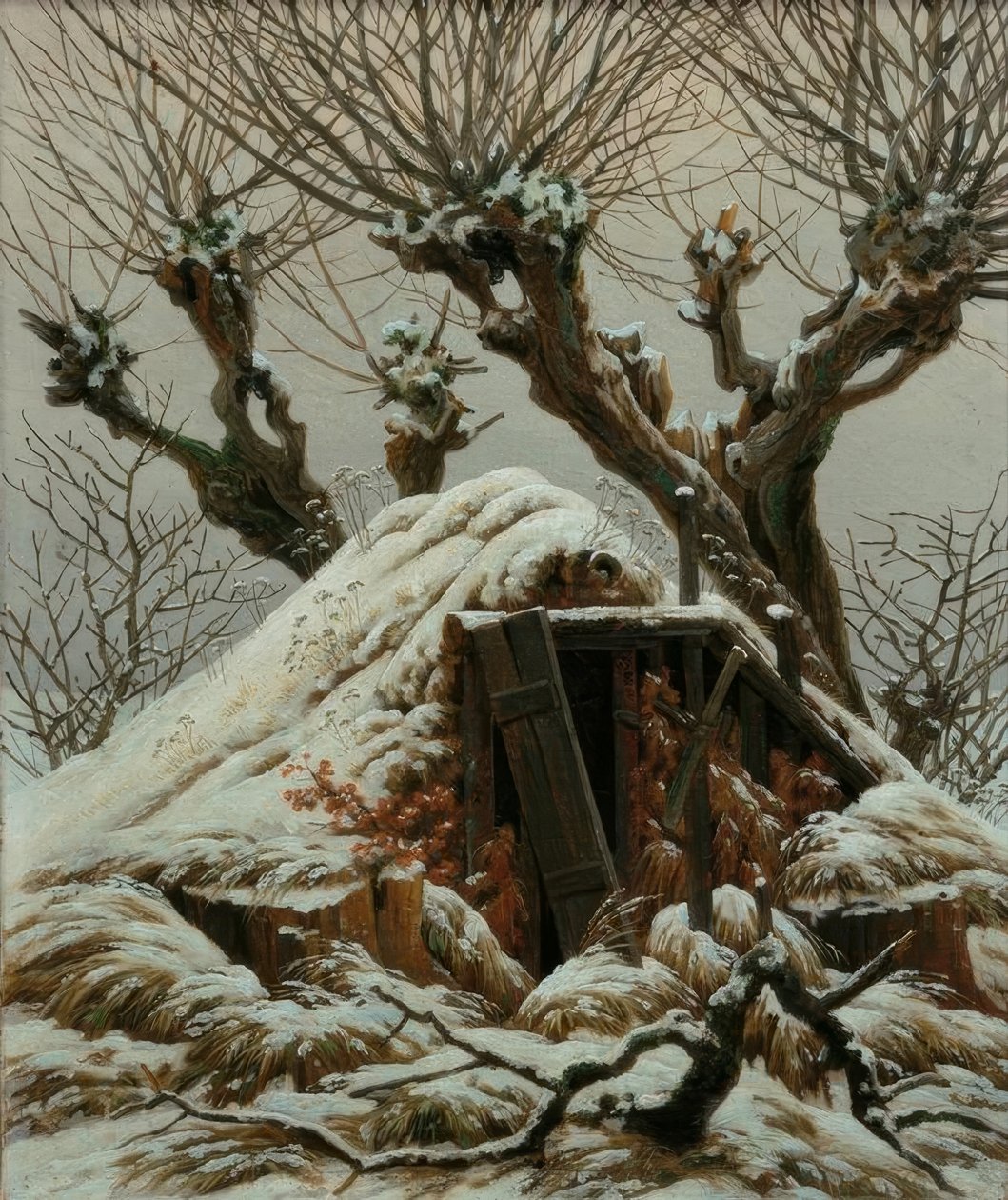 Zasněžená chata od Caspar David Friedrich