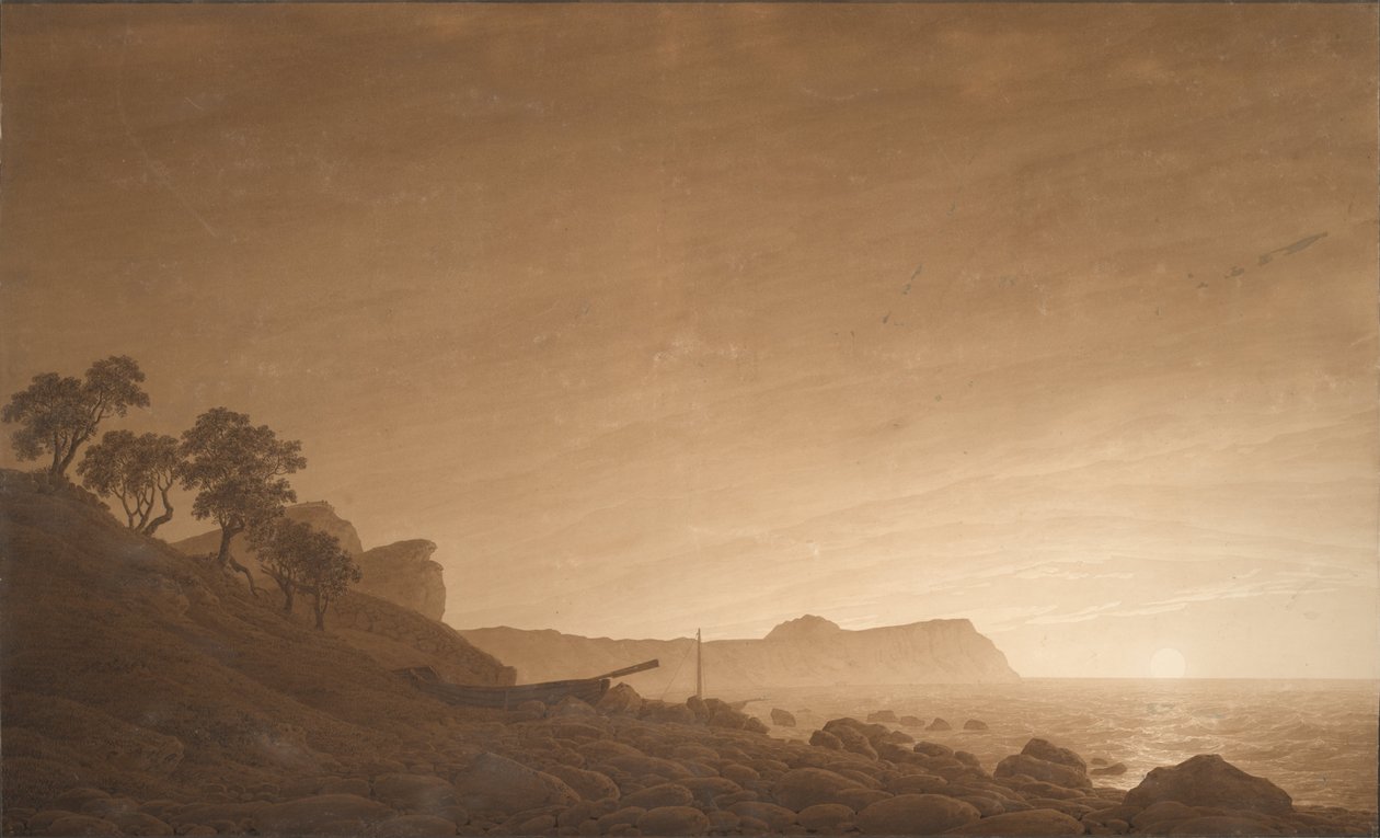 Pohled na Arkonu s vycházejícím měsícem, c. 1805-1806 od Caspar David Friedrich