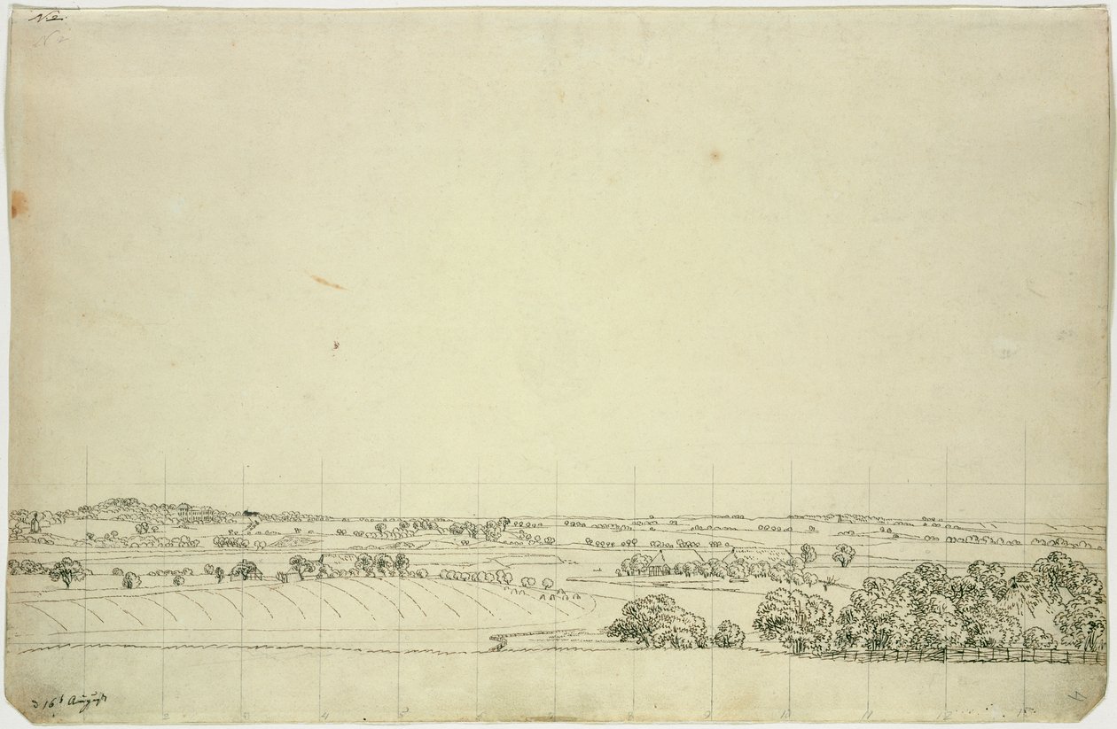 Pohled směrem k Putbusu (pero a tužka na papíře) od Caspar David Friedrich