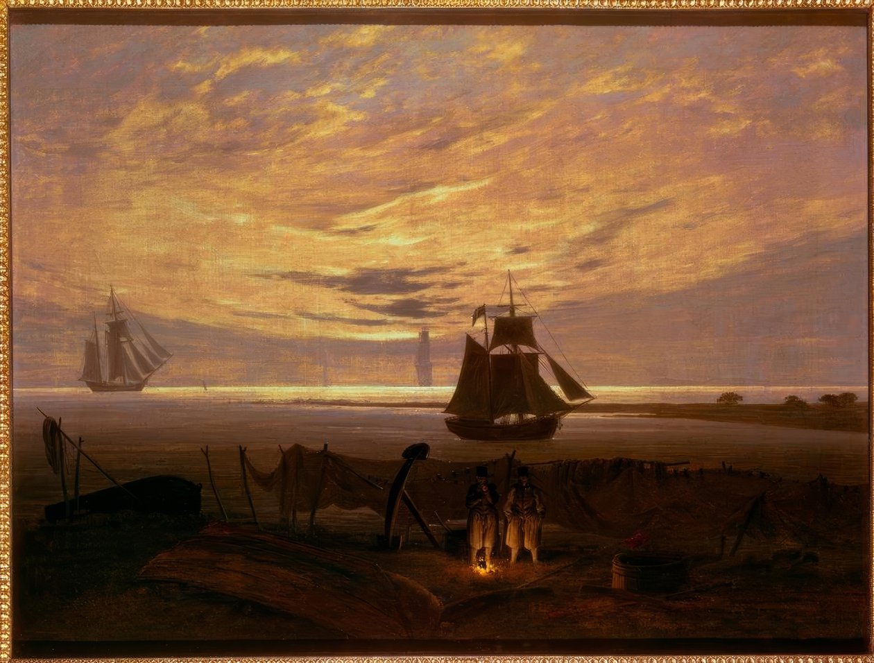 Večer na pláži Baltského moře od Caspar David Friedrich