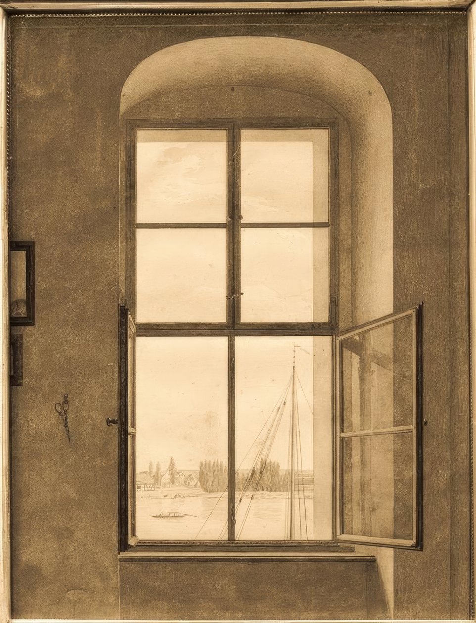 Pohled z umělcova ateliéru (pravé okno) od Caspar David Friedrich
