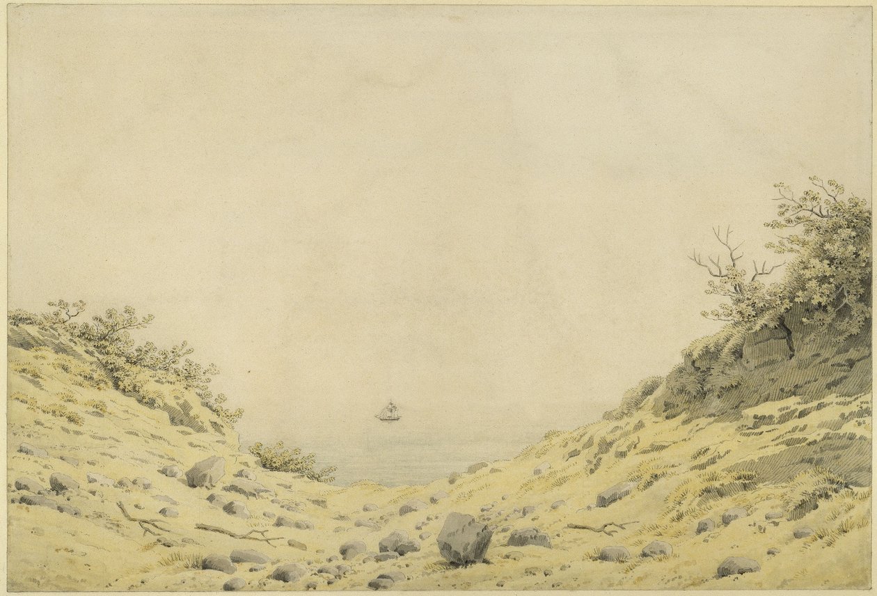 Pohled přes duny na moře od Caspar David Friedrich