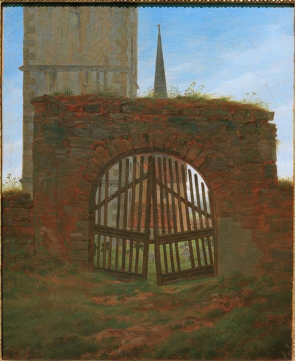 Hřbitovní brána od Caspar David Friedrich