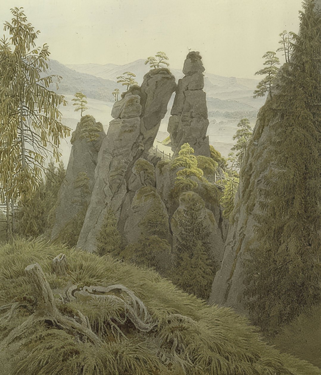 Brána na Neurathen. Kolem 1837-40 od Caspar David Friedrich