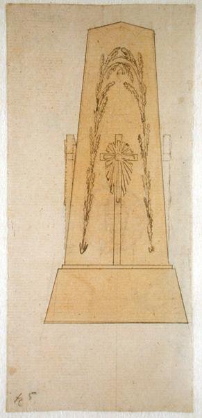 Design pro pomník, 1812 (pero se žlutým lavírováním na papíře) od Caspar David Friedrich
