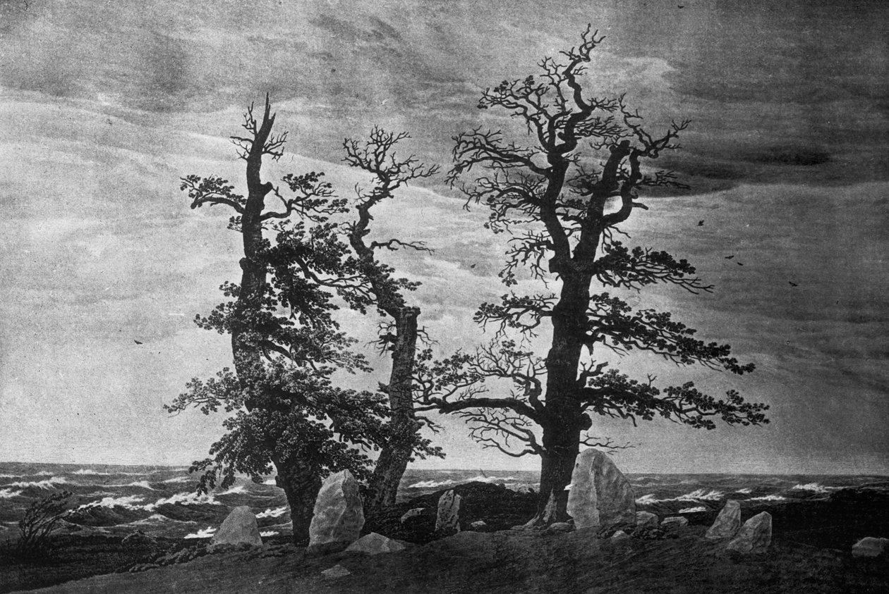Dolmen by the Sea (tužka a sépiový inkoust na papíře) od Caspar David Friedrich
