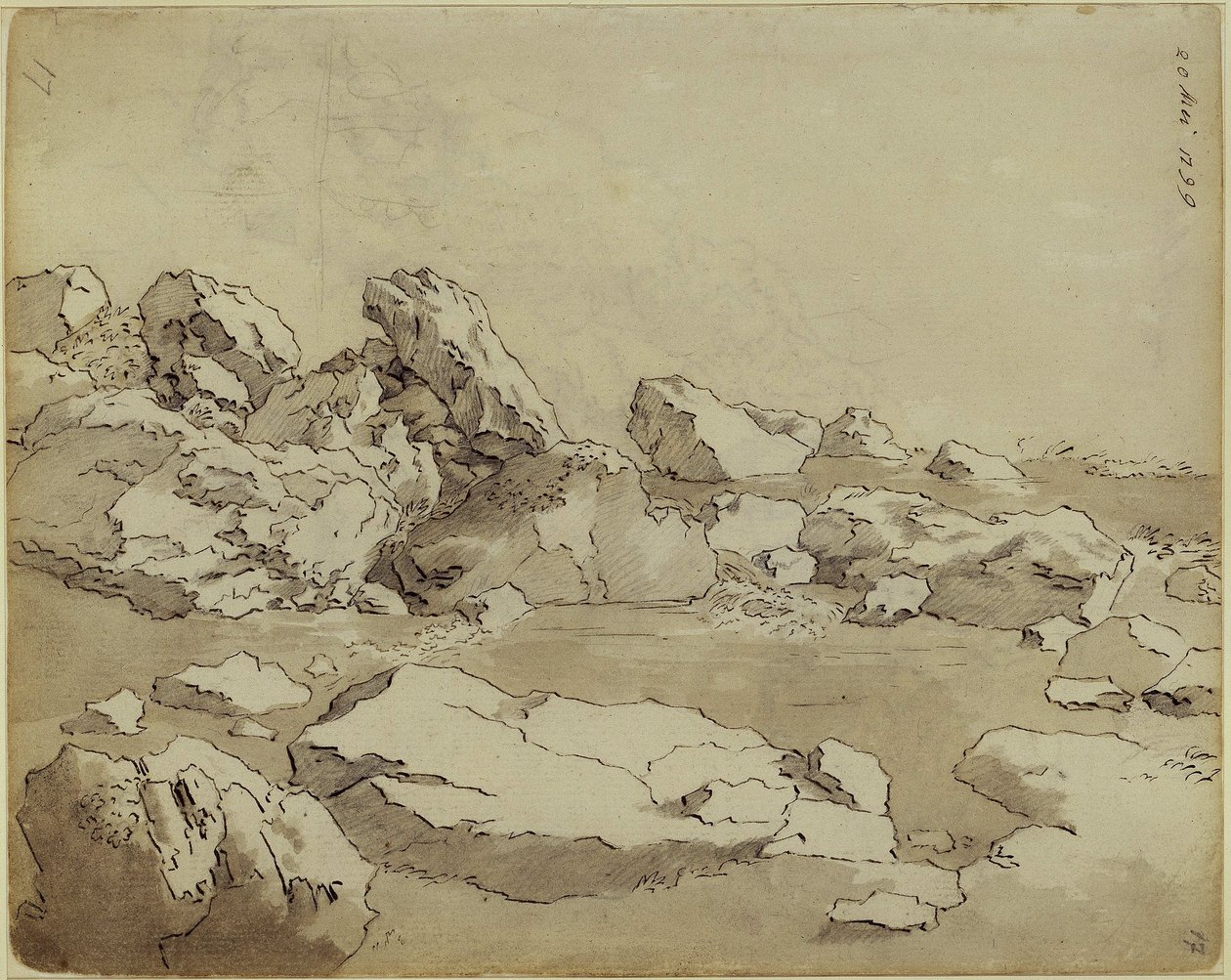 Studie skal, vedle sebe ležící bloky od Caspar David Friedrich