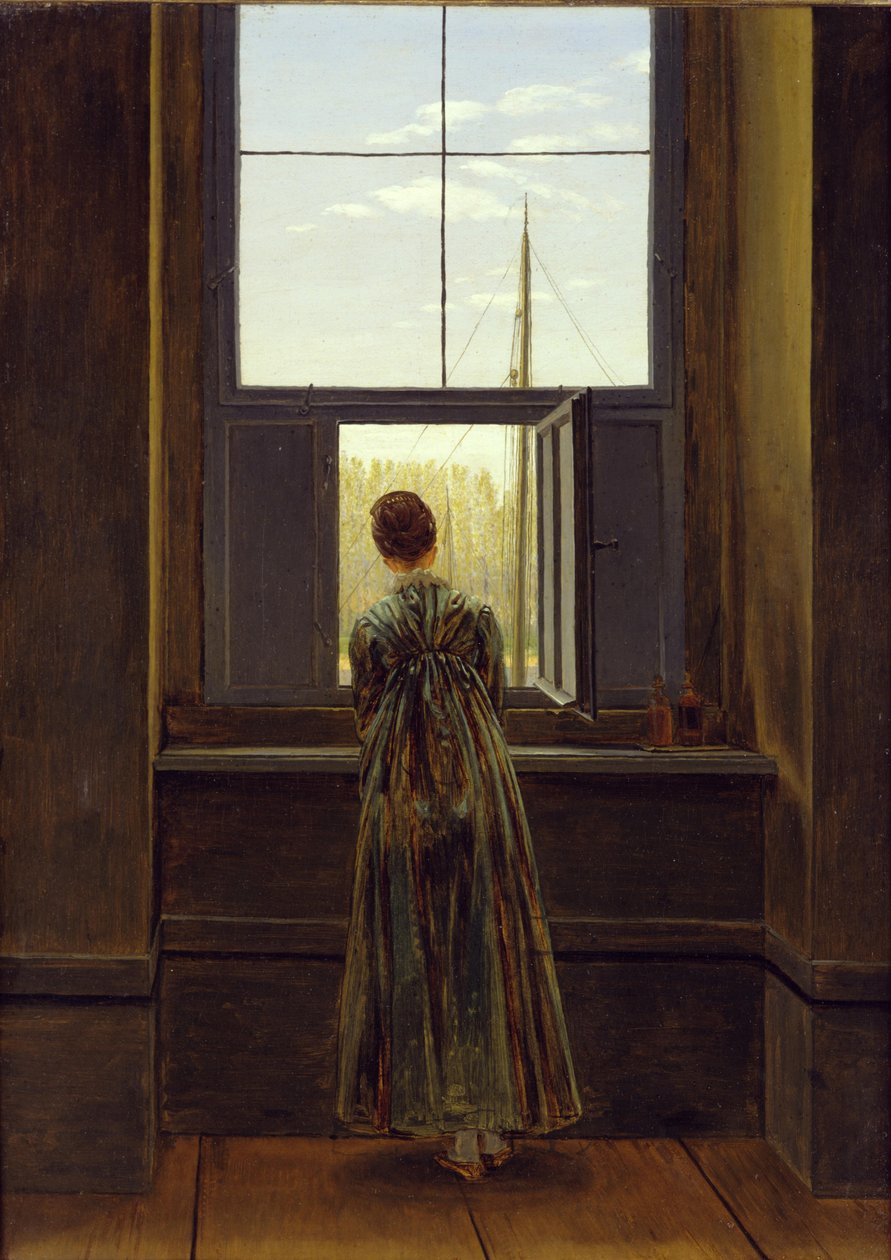 Žena u okna od Caspar David Friedrich