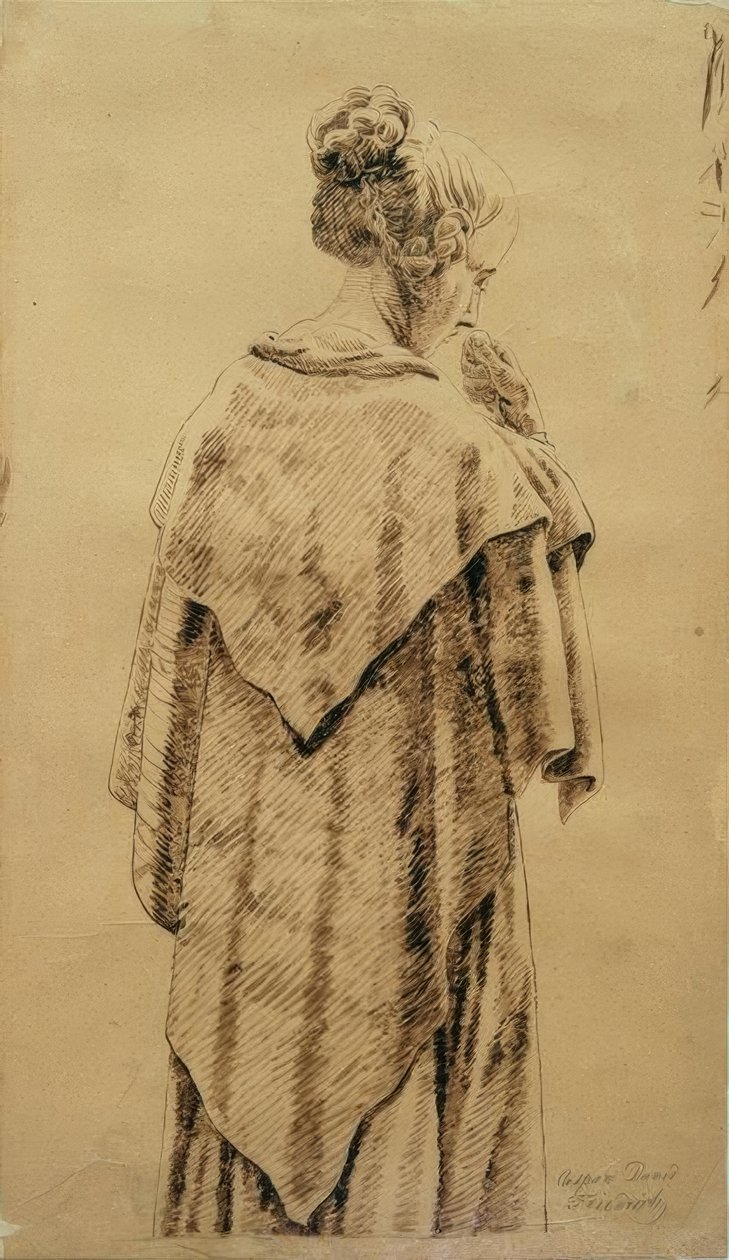 Žena v šátku od Caspar David Friedrich