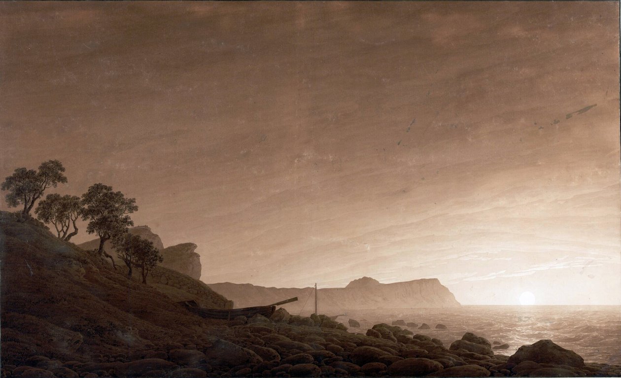 Němčina: Pohled na Arkonu s vycházejícím měsícem Pohled na Arkonu s vycházejícím měsícem od Caspar David Friedrich