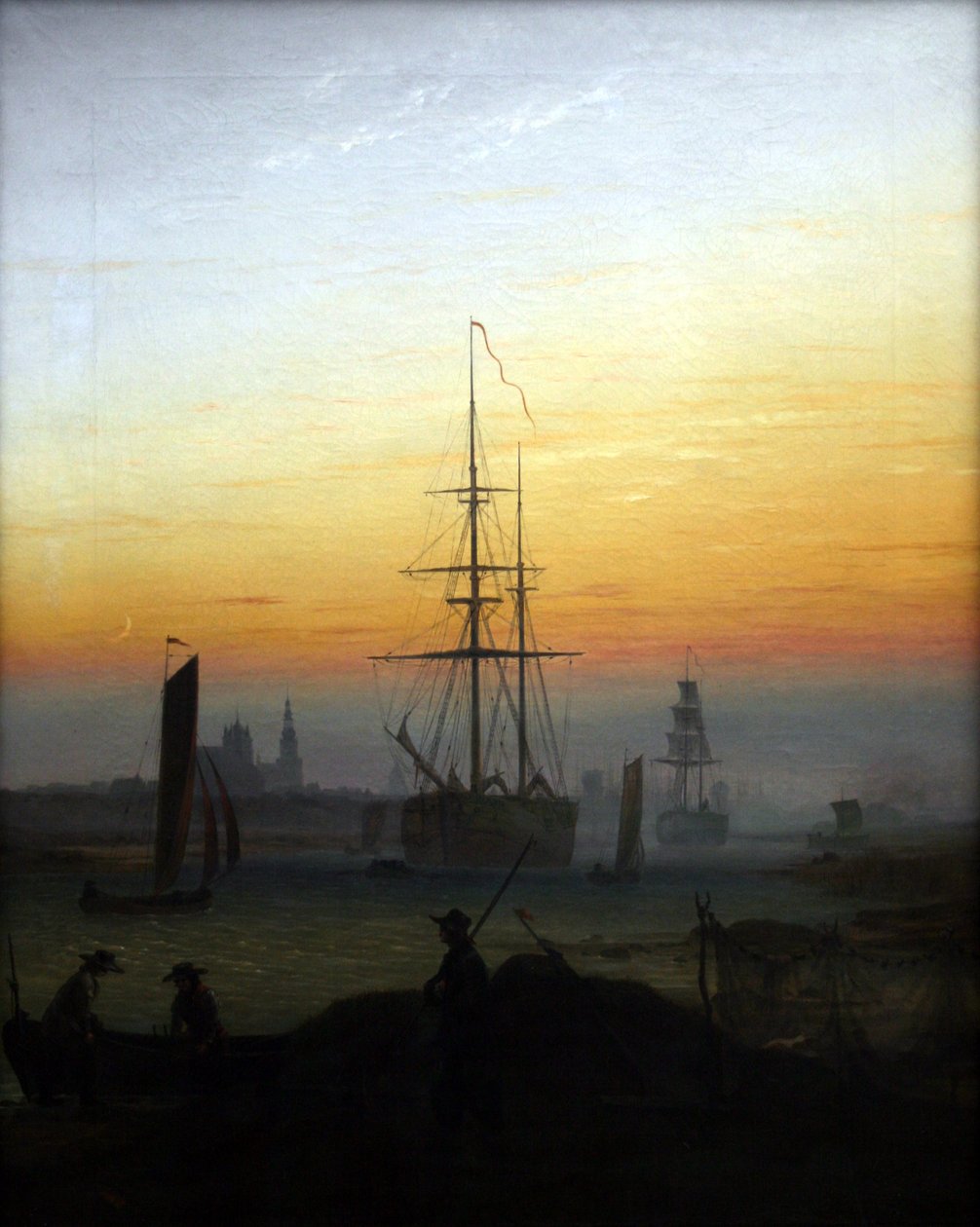 Německy: Der Greifswalder Hafen Přístav Greifswald od Caspar David Friedrich