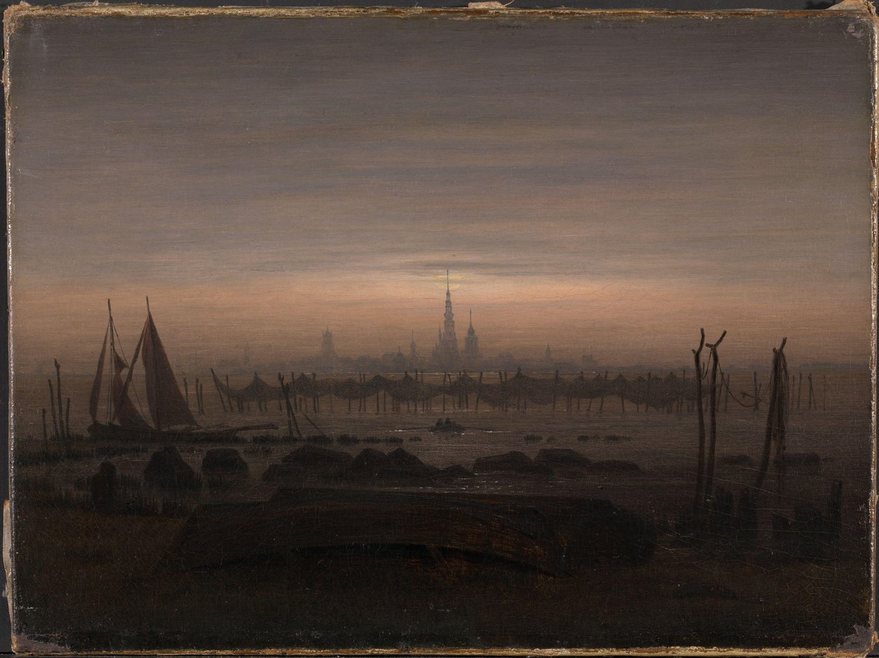 Německy: Greifswald v měsíčním světle Greifswald v měsíčním světle od Caspar David Friedrich