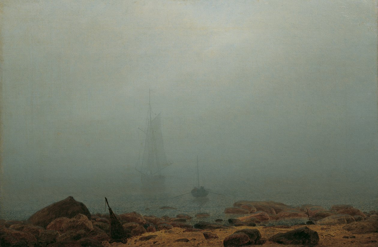 Německy: Meeresstrand im Nebel Mořské pobřeží v mlze od Caspar David Friedrich