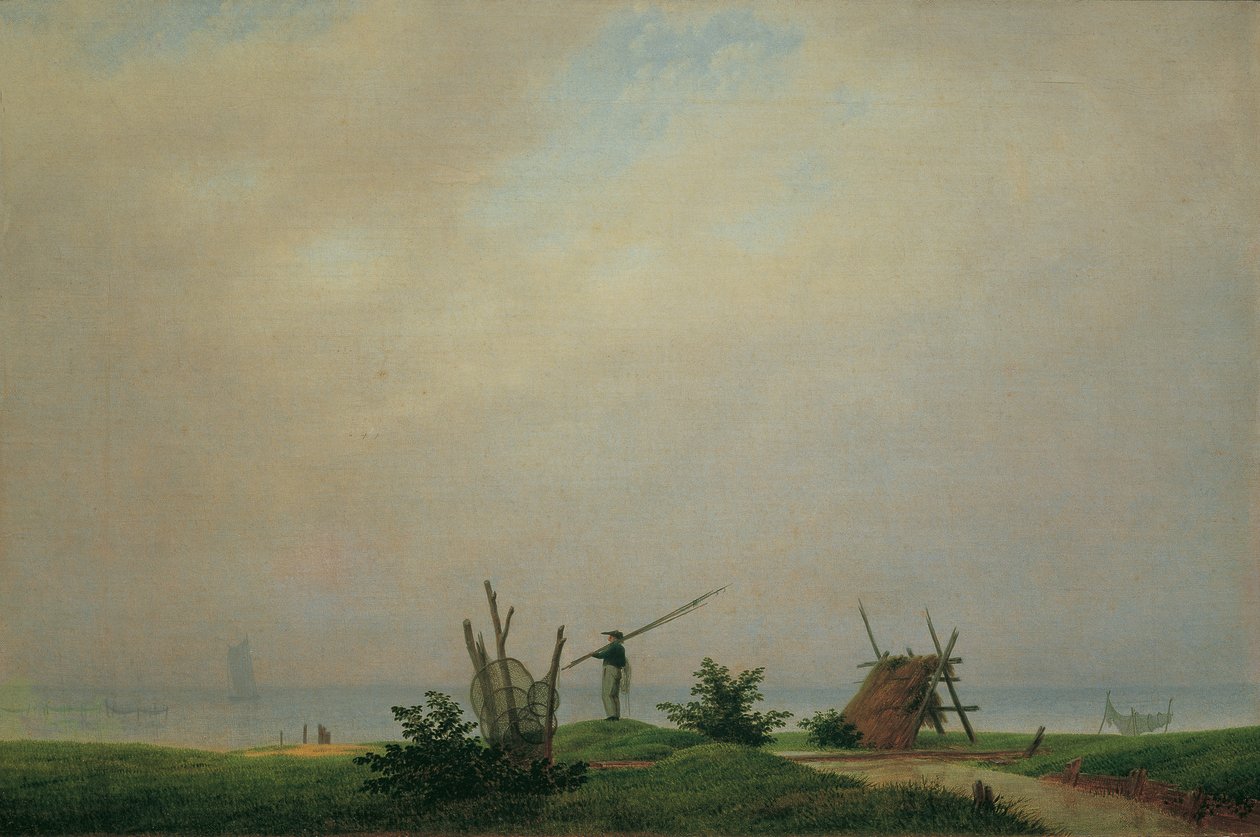Německy: Meeresstrand mit Fischer Mořské pobřeží s rybářem od Caspar David Friedrich