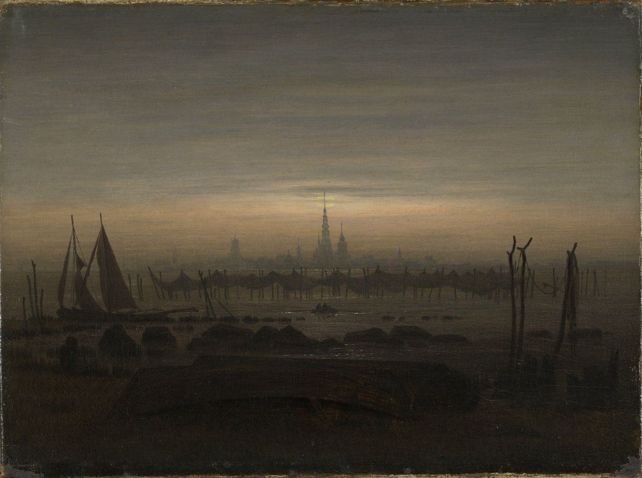 Greifswald v měsíčním světle od Caspar David Friedrich