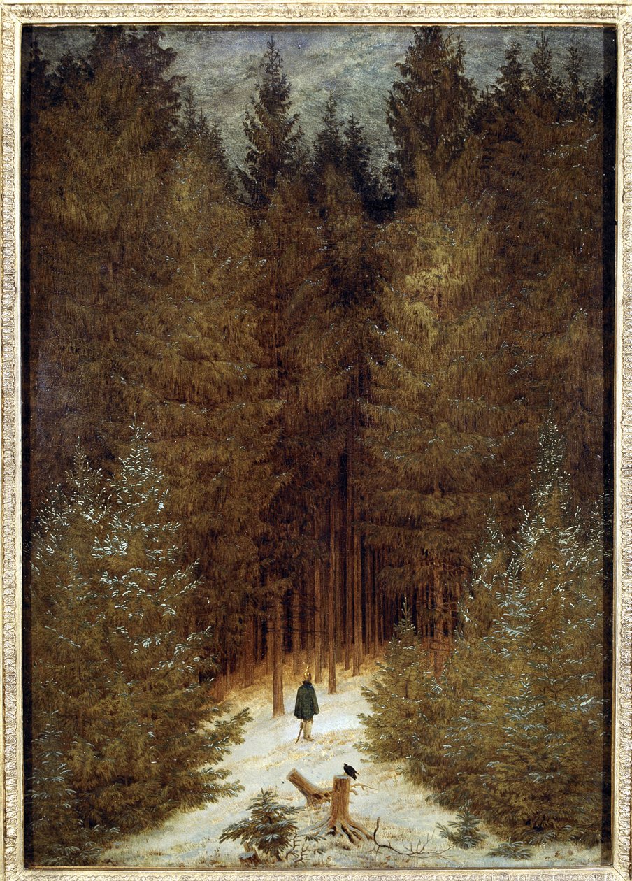 Lovec v lese od Caspar David Friedrich